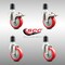 Service Caster 4 Inch 316SS Red Poly Swivel 1-3/4 Inch Expanding Stem Caster Lock Brake, 2PK SS316TTLEX20S414-PPUB-RED-2-S-2-134 - alternate 2